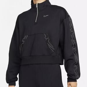 Nike Oversized Therma Fit Pullover 1/2 Zip Long Sleeve Training Jacket Top Large